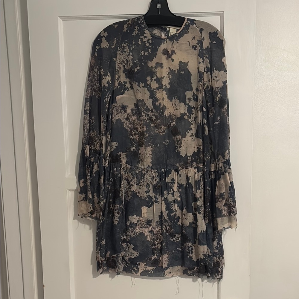 Boho Patterned Long Sleeve Mini Dress